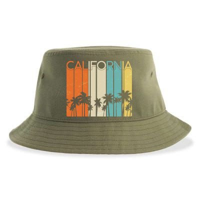 Retro California Palms Sustainable Bucket Hat