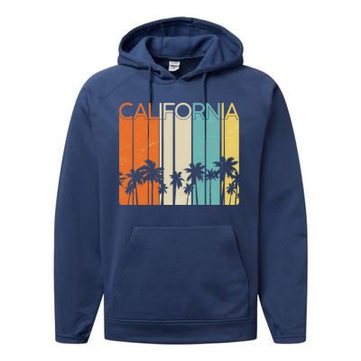 Retro California Palms Performance Fleece Hoodie