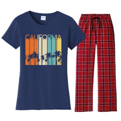 Retro California Palms Women's Flannel Pajama Set