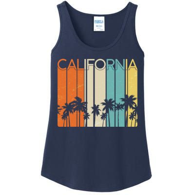 Retro California Palms Ladies Essential Tank