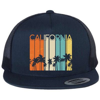 Retro California Palms Flat Bill Trucker Hat