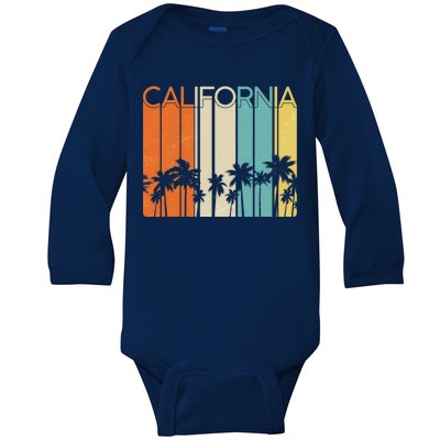 Retro California Palms Baby Long Sleeve Bodysuit