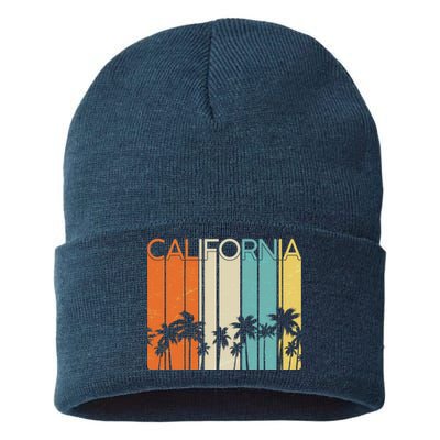 Retro California Palms Sustainable Knit Beanie