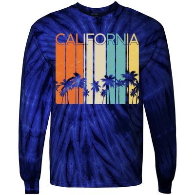 Retro California Palms Tie-Dye Long Sleeve Shirt