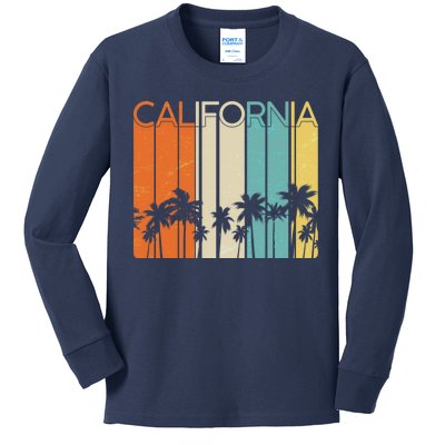 Retro California Palms Kids Long Sleeve Shirt