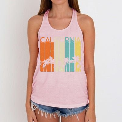 Retro California Palms Women's Knotted Racerback Tank