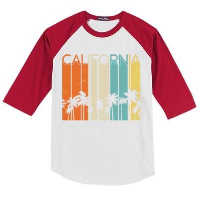 Retro California Palms Kids Colorblock Raglan Jersey