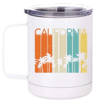 Retro California Palms 12 oz Stainless Steel Tumbler Cup