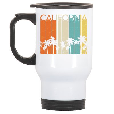 Retro California Palms Stainless Steel Travel Mug