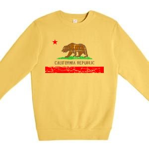 Retro California Republic Flag Premium Crewneck Sweatshirt