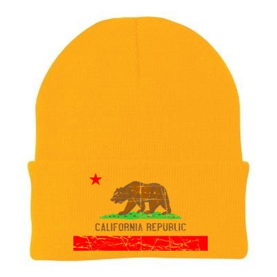 Retro California Republic Flag Knit Cap Winter Beanie