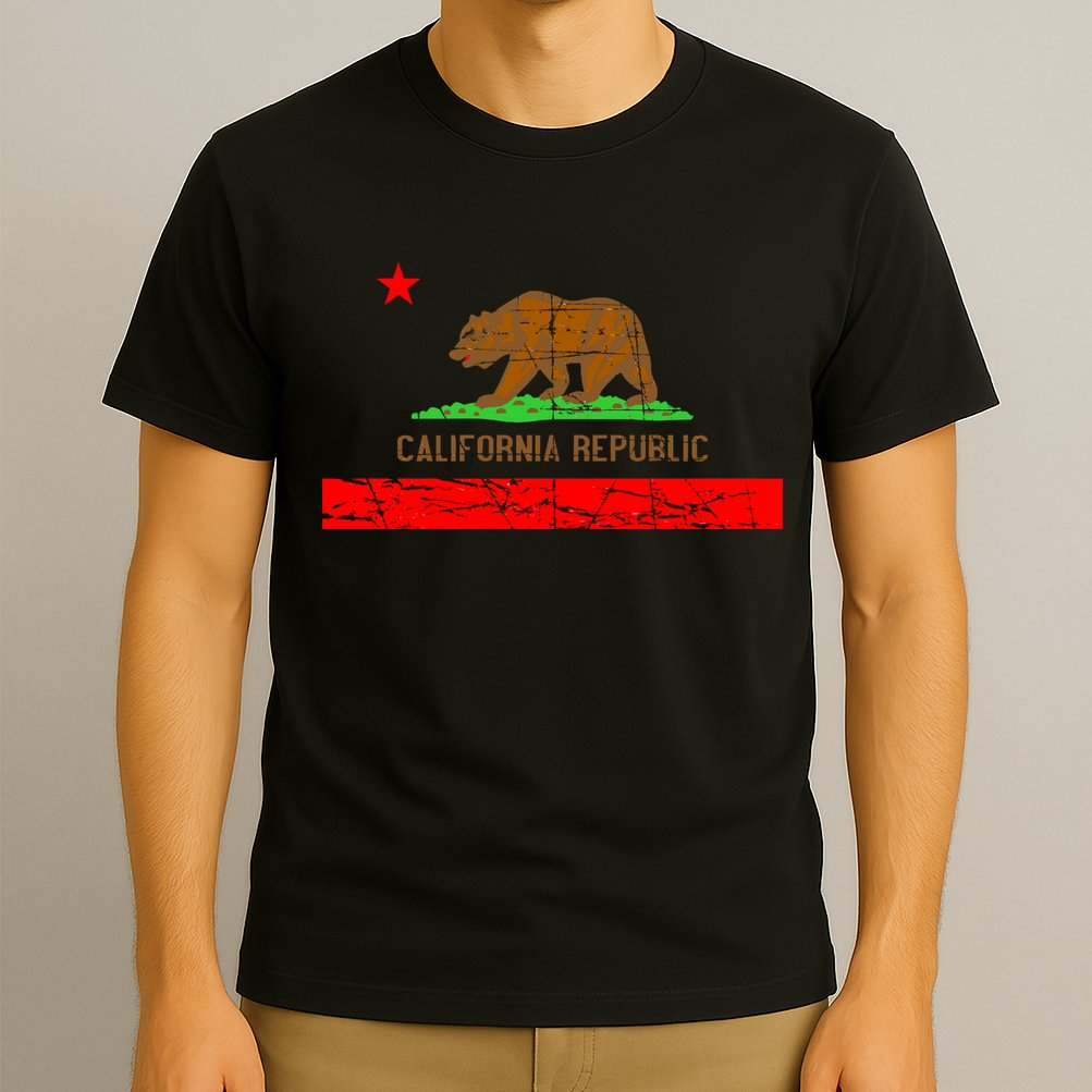 Retro California Republic Flag T-Shirt