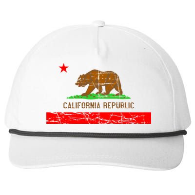 Retro California Republic Flag Snapback Five-Panel Rope Hat