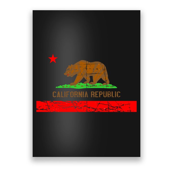 Retro California Republic Flag Poster