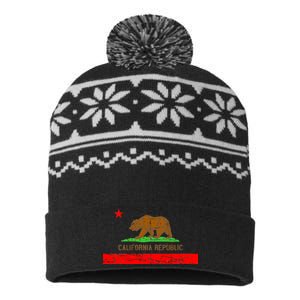 Retro California Republic Flag USA-Made Snowflake Beanie