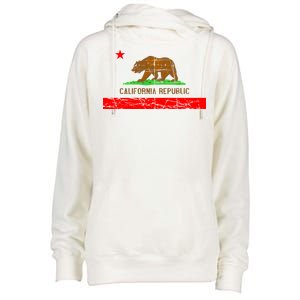 Retro California Republic Flag Womens Funnel Neck Pullover Hood