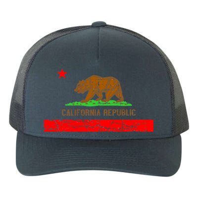 Retro California Republic Flag Yupoong Adult 5-Panel Trucker Hat