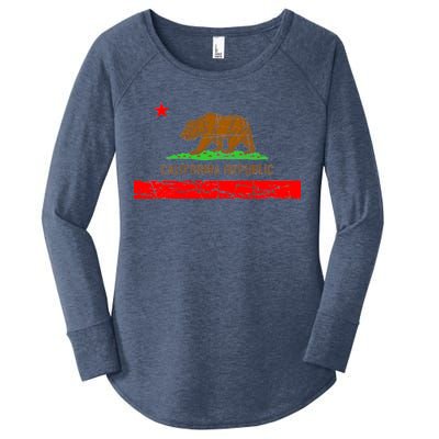 Retro California Republic Flag Women's Perfect Tri Tunic Long Sleeve Shirt