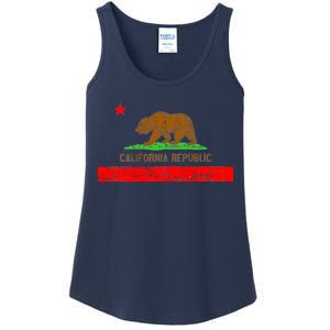 Retro California Republic Flag Ladies Essential Tank