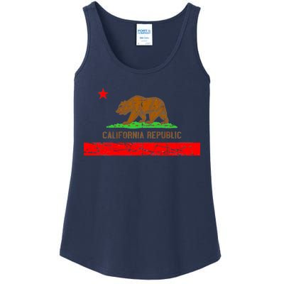 Retro California Republic Flag Ladies Essential Tank