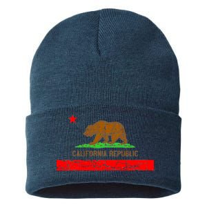 Retro California Republic Flag Sustainable Knit Beanie