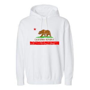 Retro California Republic Flag Garment-Dyed Fleece Hoodie