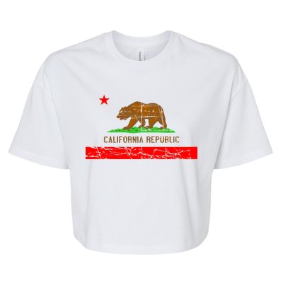 Retro California Republic Flag Bella+Canvas Jersey Crop Tee