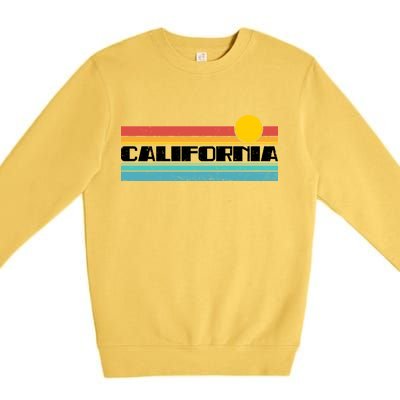 Retro California Stripe Logo Premium Crewneck Sweatshirt