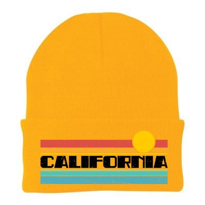 Retro California Stripe Logo Knit Cap Winter Beanie