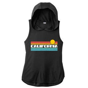 Retro California Stripe Logo Ladies PosiCharge Tri-Blend Wicking Draft Hoodie Tank