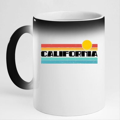 Retro California Stripe Logo 11oz Black Color Changing Mug