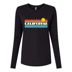 Retro California Stripe Logo Womens Cotton Relaxed Long Sleeve T-Shirt