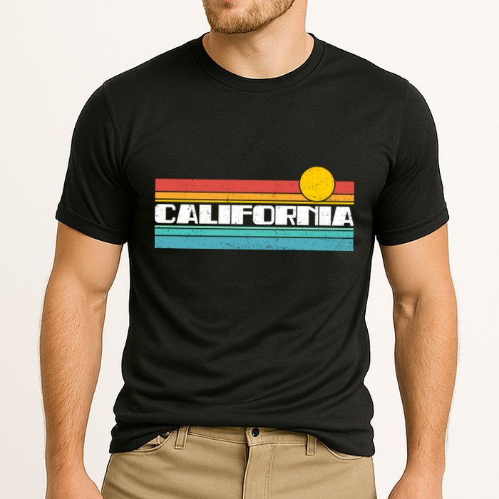 Retro California Stripe Logo Cooling Performance Crew T-Shirt