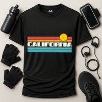 Retro California Stripe Logo Cooling Performance Crew T-Shirt