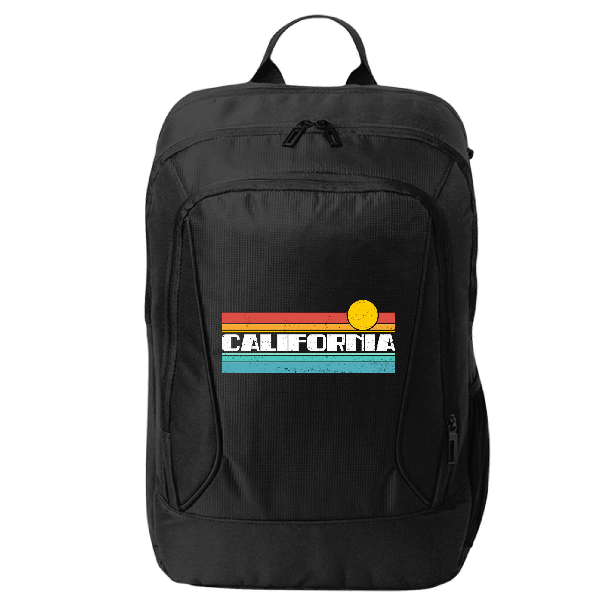 Retro California Stripe Logo City Backpack