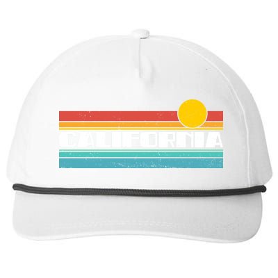 Retro California Stripe Logo Snapback Five-Panel Rope Hat