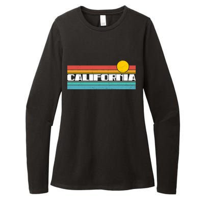 Retro California Stripe Logo Womens CVC Long Sleeve Shirt