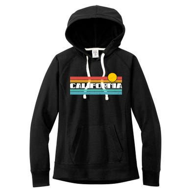 Retro California Stripe Logo Women's Fleece Hoodie