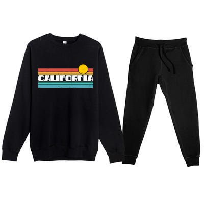 Retro California Stripe Logo Premium Crewneck Sweatsuit Set