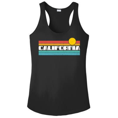 Retro California Stripe Logo Ladies PosiCharge Competitor Racerback Tank