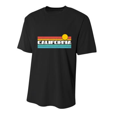 Retro California Stripe Logo Youth Performance Sprint T-Shirt