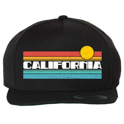 Retro California Stripe Logo Wool Snapback Cap