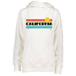 Retro California Stripe Logo Womens Funnel Neck Pullover Hood