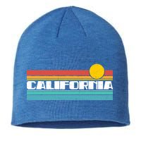 Retro California Stripe Logo Sustainable Beanie