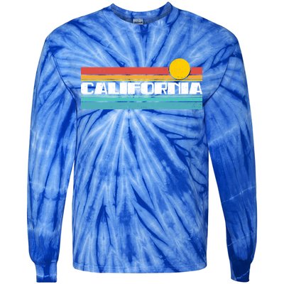 Retro California Stripe Logo Tie-Dye Long Sleeve Shirt