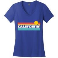 Retro California Stripe Logo Women's V-Neck T-Shirt