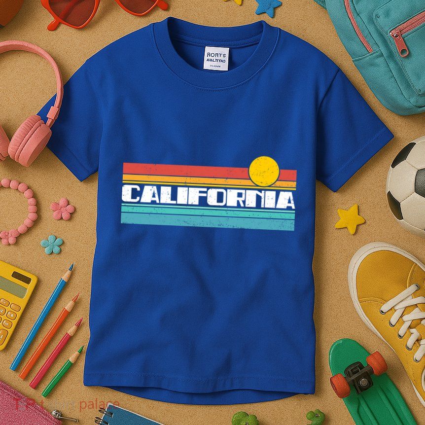 Retro California Stripe Logo Kids T-Shirt