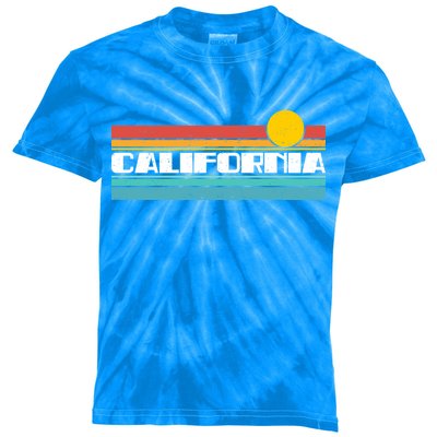 Retro California Stripe Logo Kids Tie-Dye T-Shirt