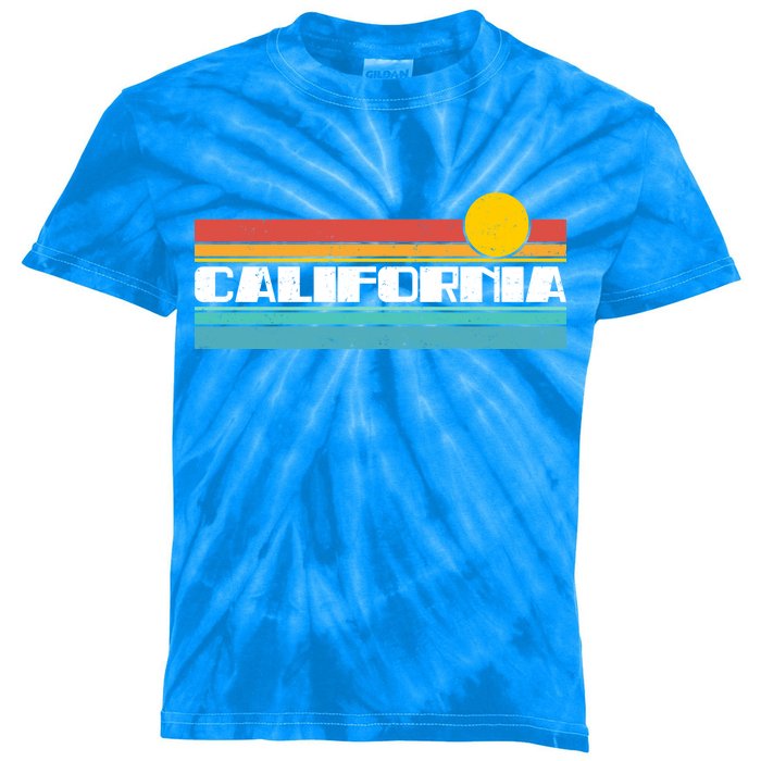 Retro California Stripe Logo Kids Tie-Dye T-Shirt