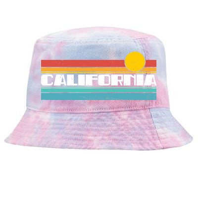 Retro California Stripe Logo Tie-Dyed Bucket Hat